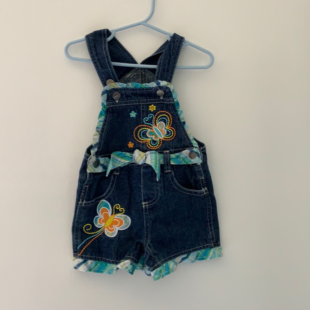 Kids Butterfly Jean Overall Shorts